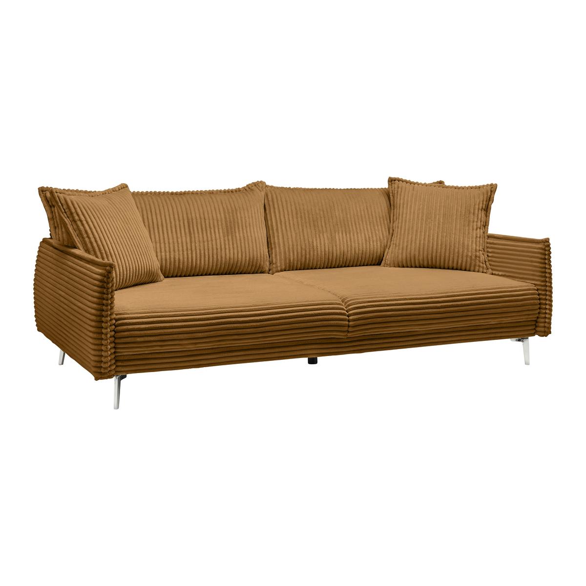 Bigsofa Kiss Senfgelb - Chromfarben/Senfgelb, MODERN, Holz/Metall (241/90/117cm) - Mömax