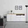 SIDEBOARD CARLOS - vit/ekfärgad, Modern, trä (180/80,5/42cm) - Bessagi Home