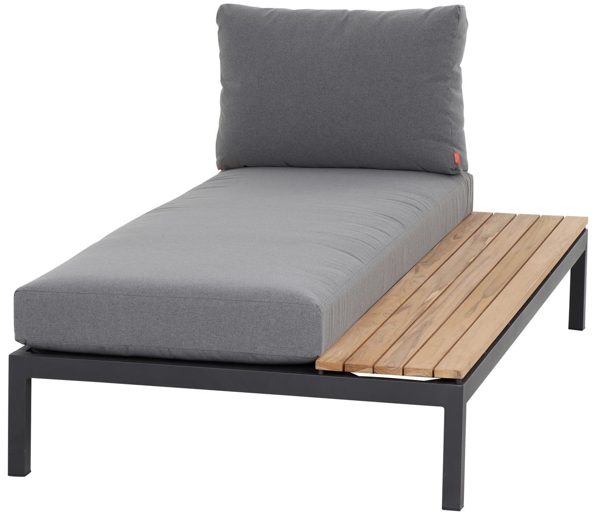 Modul-Loungegarnitur 2-tlg. Grau Teakholz - Anthrazit/Grau, KONVENTIONELL, Holz/Textil - Siena Garden