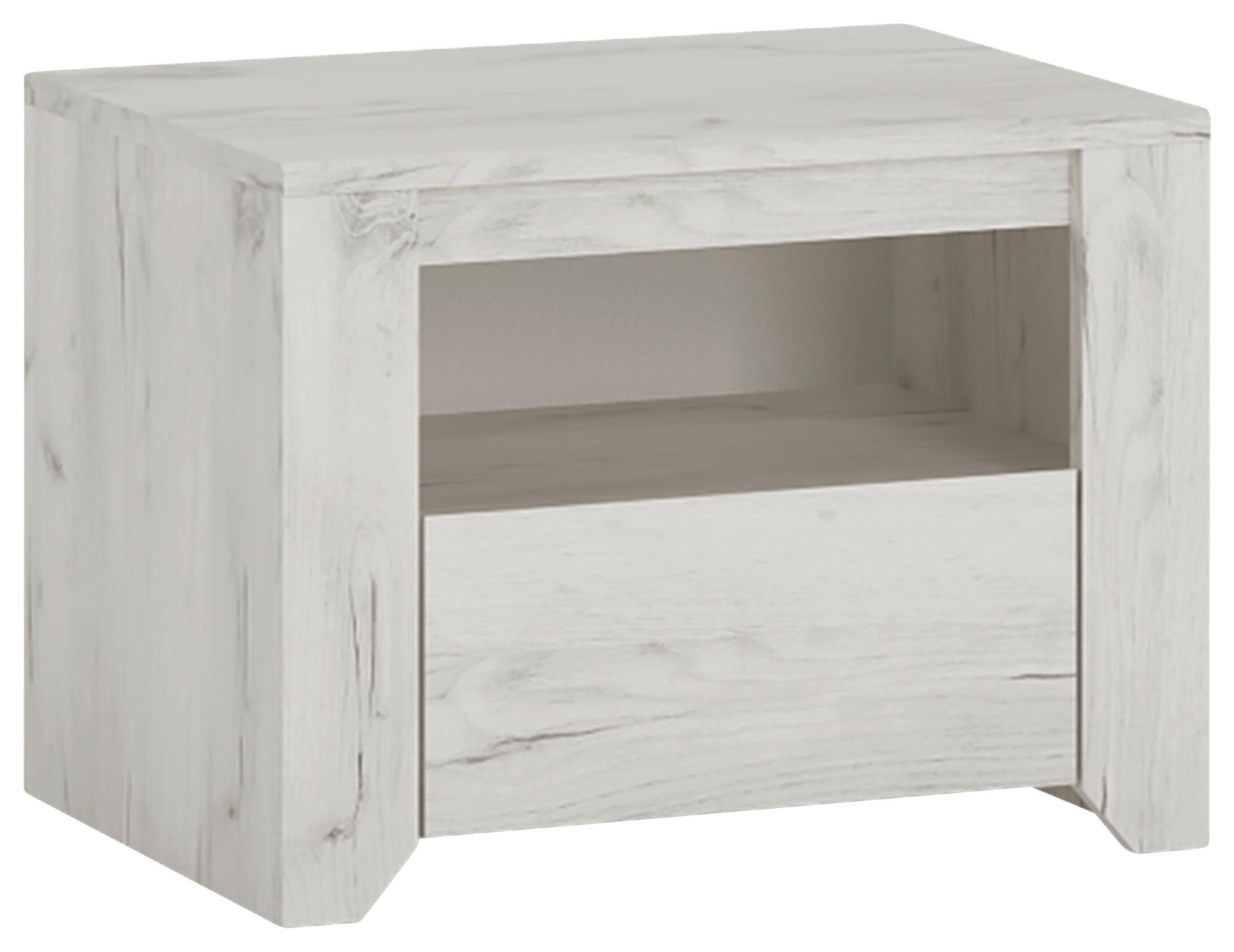 Noćni Ormarić Angel - boje hrasta/crna, Moderno, drvni materijal/plastika (49,1/37,6/40,2cm)