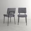 STOL ELIA - grå/svart, Modern, metall/trä (56/85/47cm) - Bessagi Home