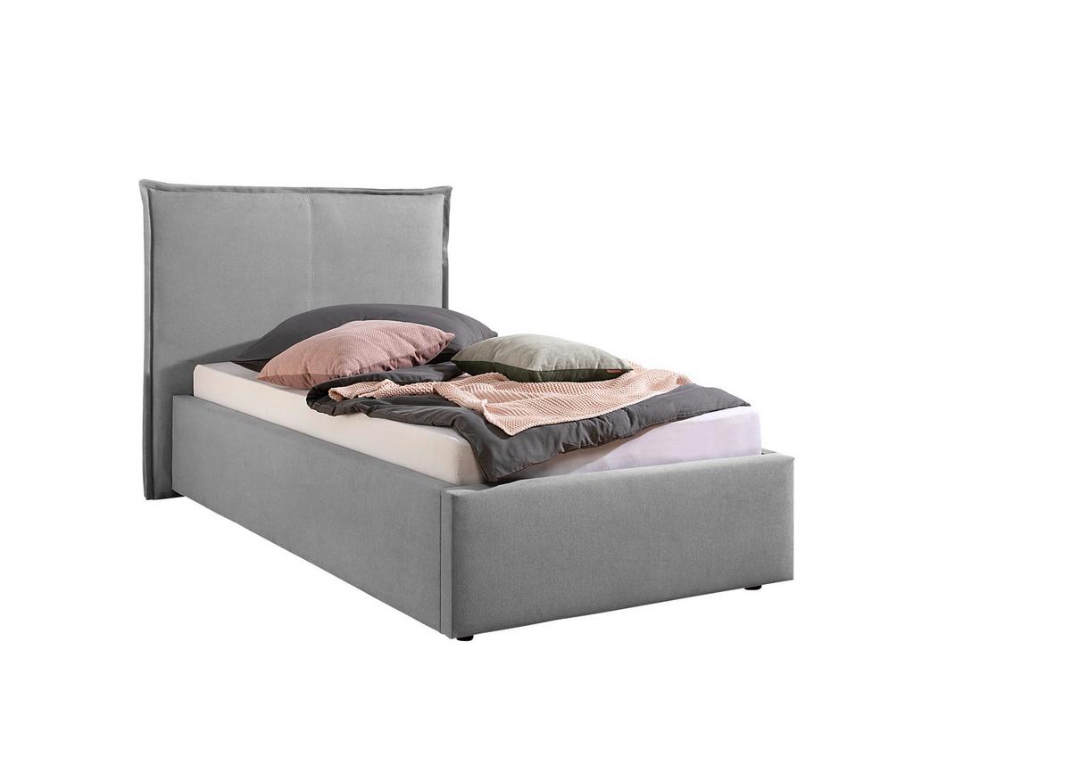 Polsterbett Stacey Grau ca. 100x200 cm - Schwarz/Grau, MODERN, Kunststoff/Textil (100/200cm) - Livetastic