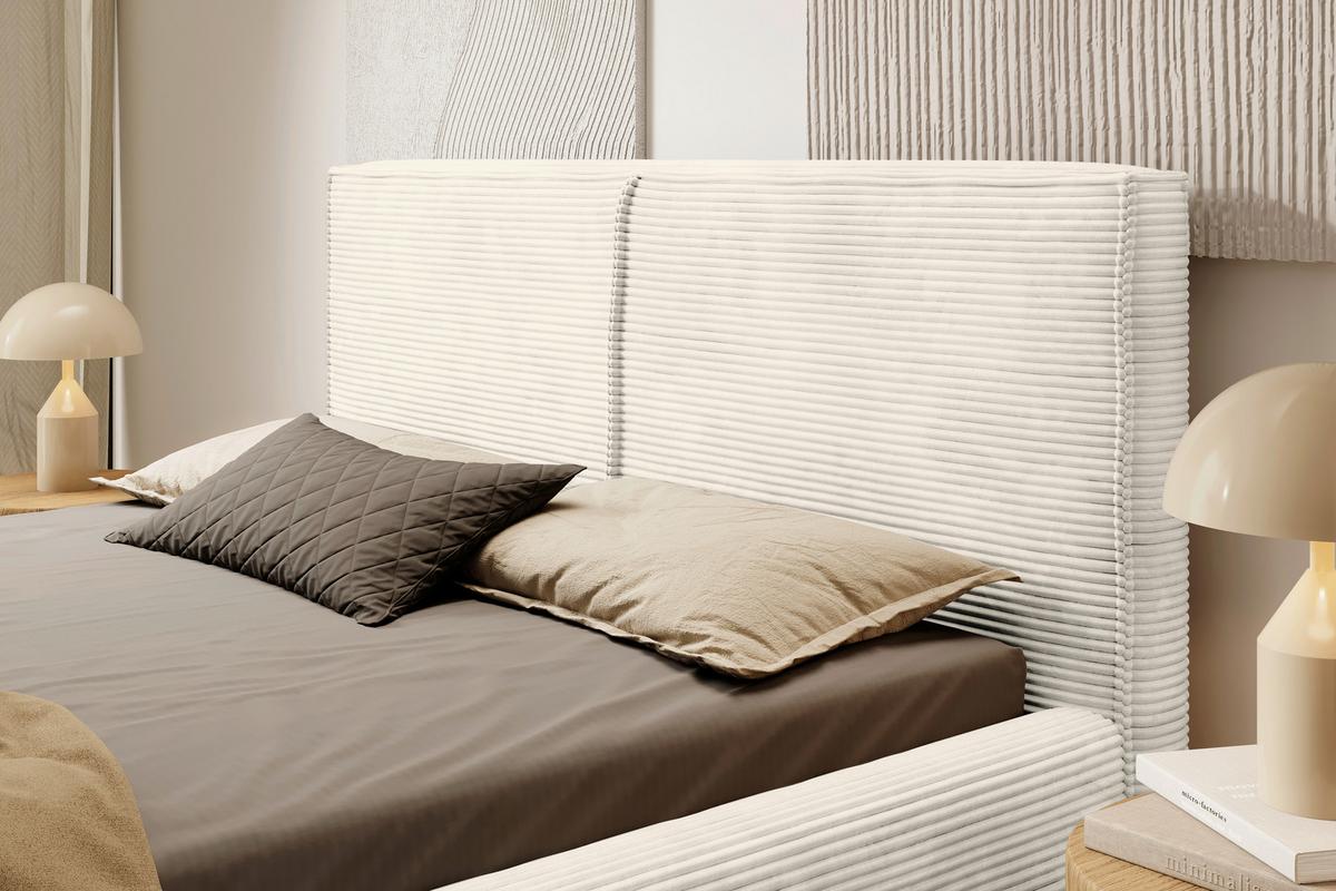 Oblazinjena Postelja Inez, Krem Barva, 180x200cm - črna/krem barve, Moderno, kovina/tekstil (180/200cm) - P & B