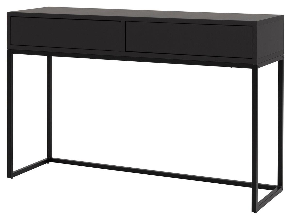 STÓŁ KONSOLA LIPP - czarny, Design, materiał drewnopochodny/metal (118/36/76cm)
