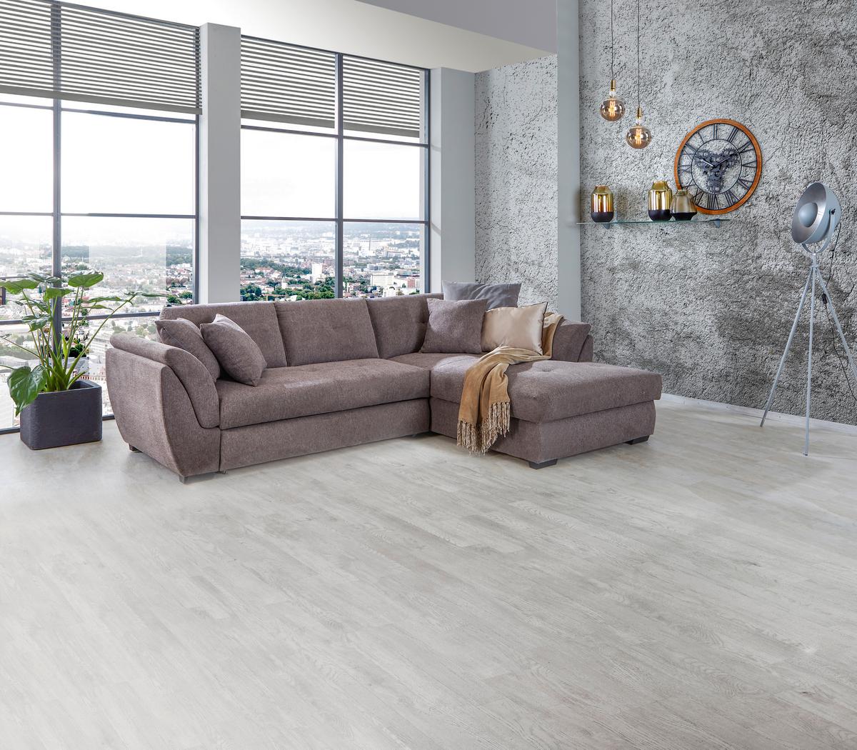 Sedežna Garnitura Berisso, Z Ležiščem In Predalom - rjava, Design, umetna masa/tekstil (278/187cm) - Mömax