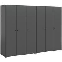 Drehtürenschrank DARWIN ca.240x176x51cm Anthrazit - Anthrazit/Schwarz, MODERN, Holzwerkstoff/Kunststoff (240/176cm) - MID.YOU