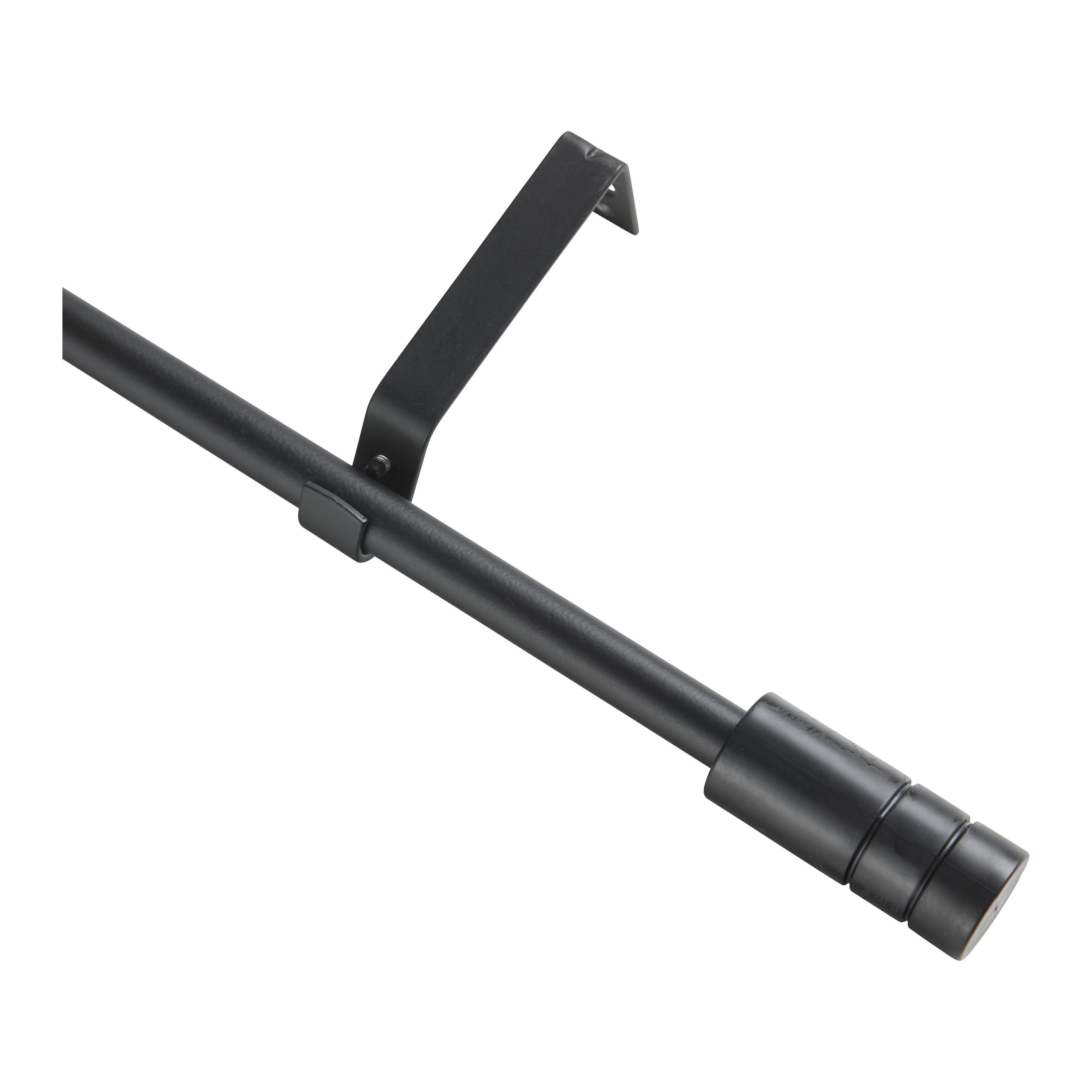Vorhangstange Max Schwarz - Schwarz, Metall (130-240cm) - Based