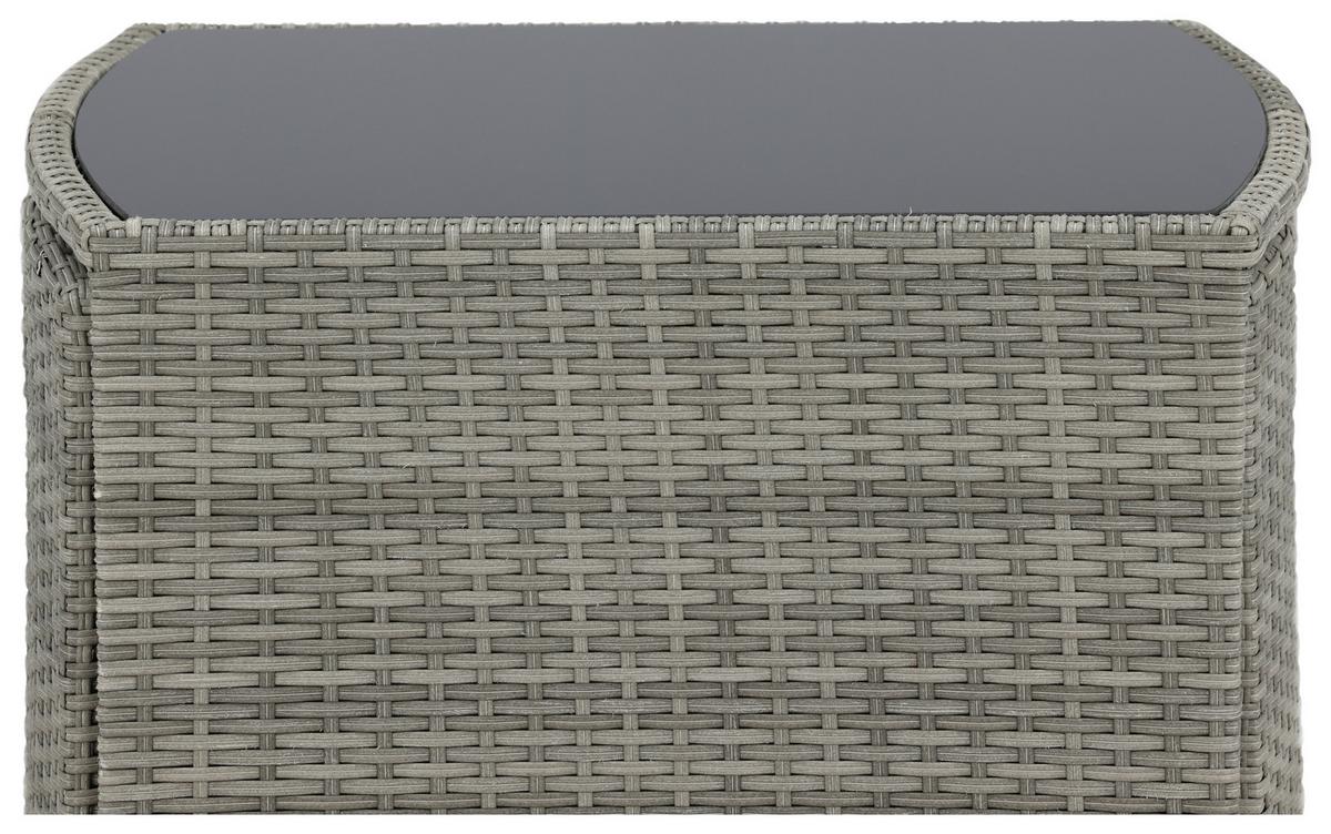 BALKONSET SAVANNA - Schwarz/Grau, KONVENTIONELL, Kunststoff/Metall - Gardenson