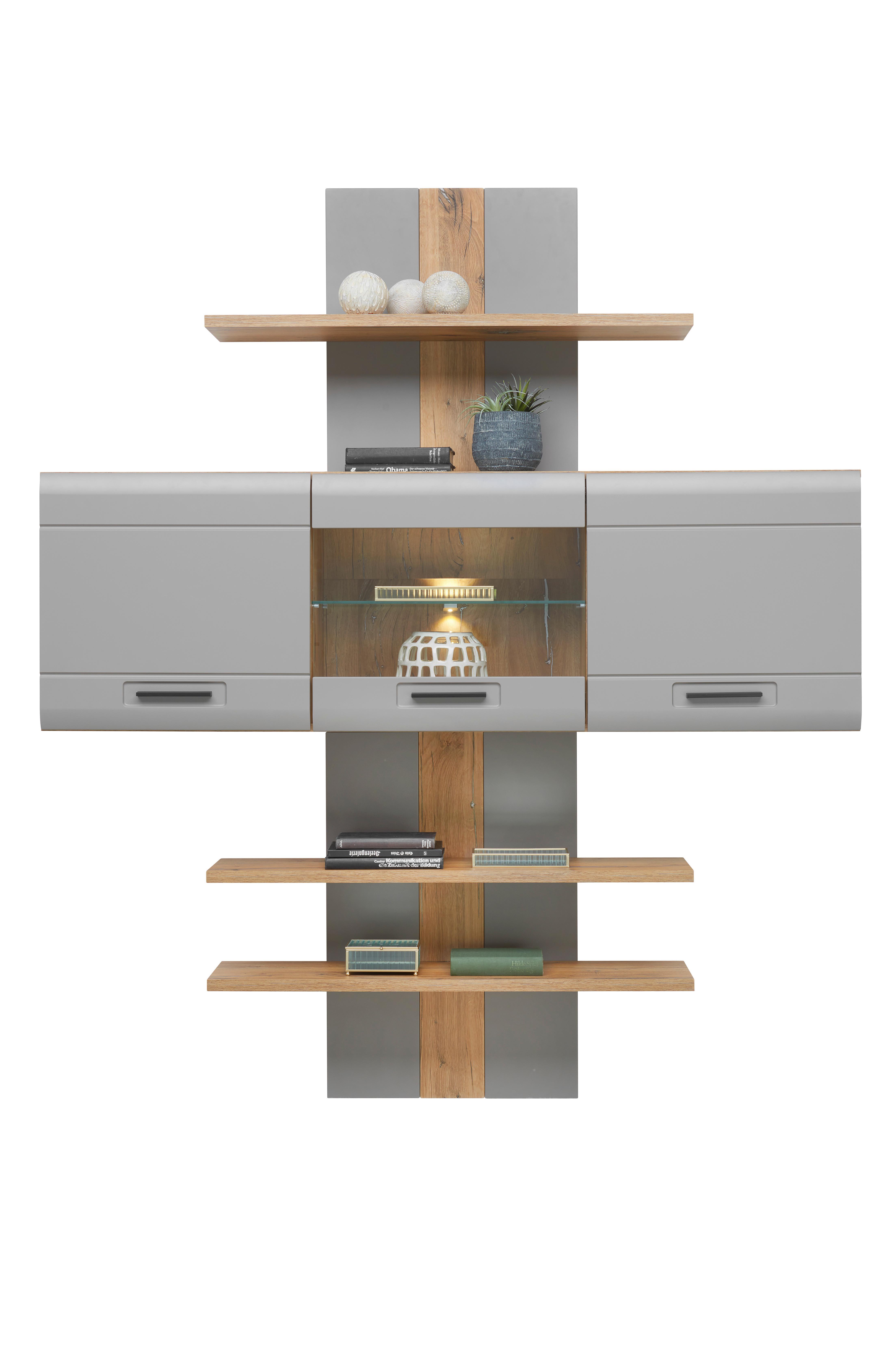 Zidna Polica Auris - siva, Moderno, drvni materijal (100/143/25cm) - Modern Living