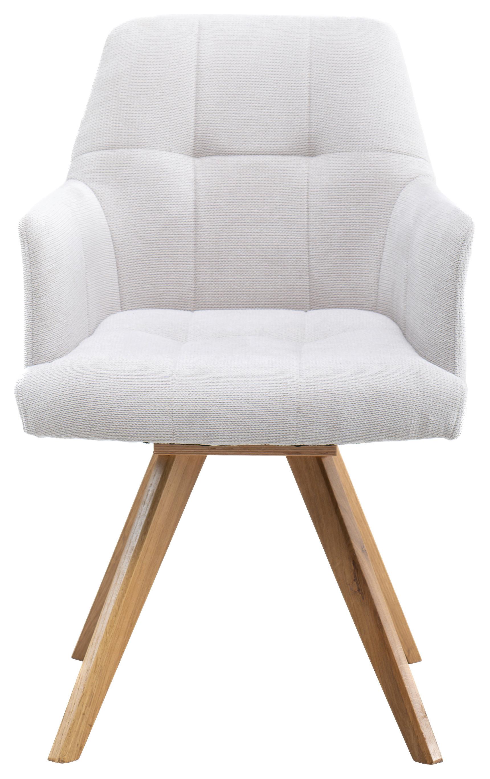 Armlehnstuhl Diona Grau - Silberfarben/Grau, MODERN, Holz/Textil (57/89/66cm) - Mömax