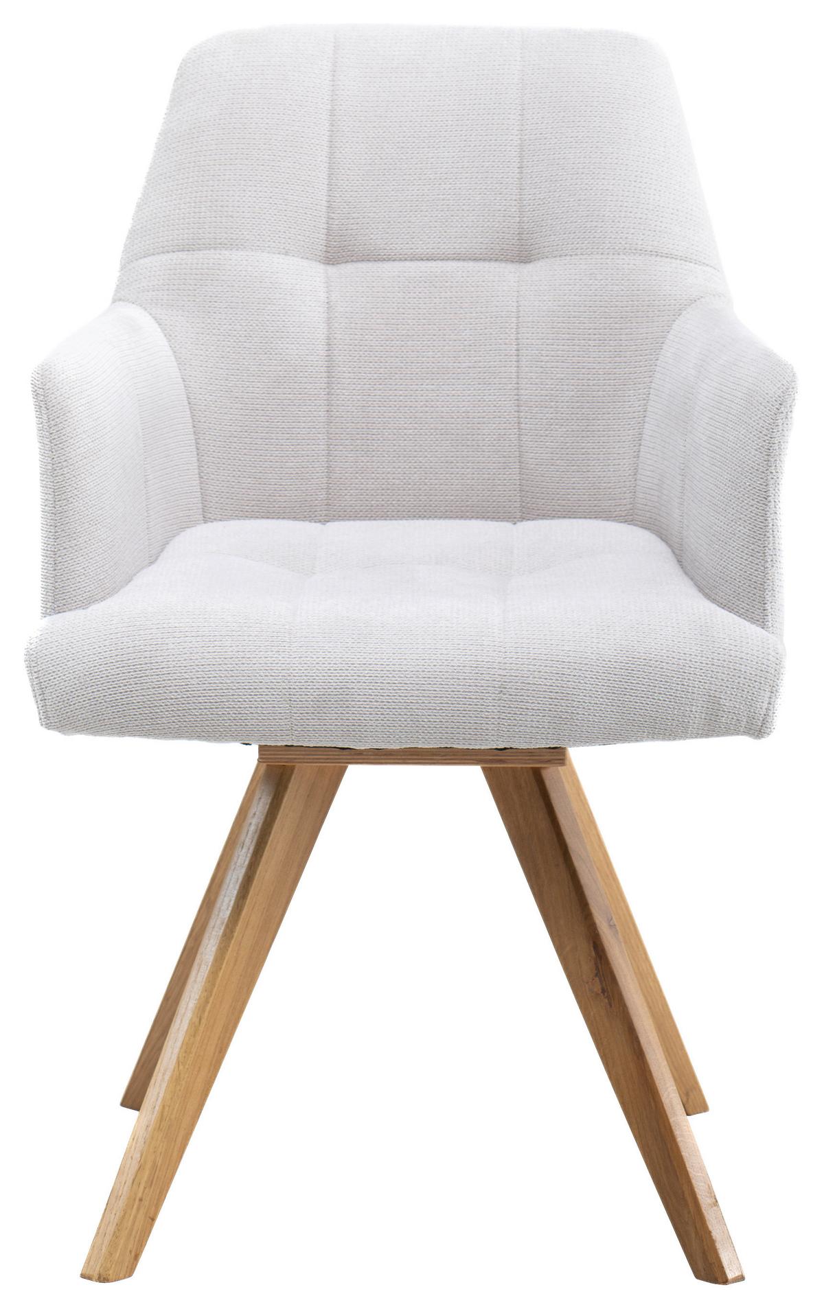 Armlehnstuhl Diona Grau - Silberfarben/Grau, MODERN, Holz/Textil (57/89/66cm) - Mömax