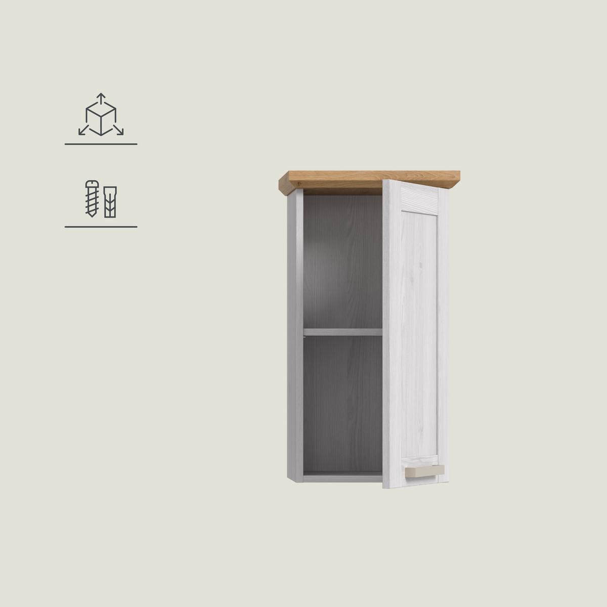 Hängeschrank Verona Lärchefarben/Eiche Artisan - Silberfarben/Lärchefarben, Trend, Holzwerkstoff/Kunststoff (39/71/34cm) - MID.YOU