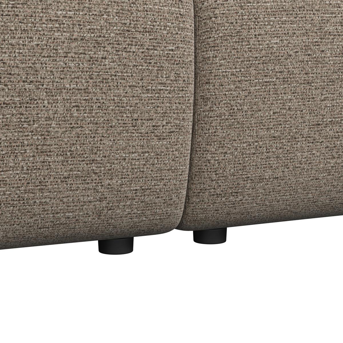 Wohnlandschaft Marlo Chenille Braun - Schwarz/Braun, MODERN, Holz/Kunststoff (263/66/162cm) - Bessagi Home
