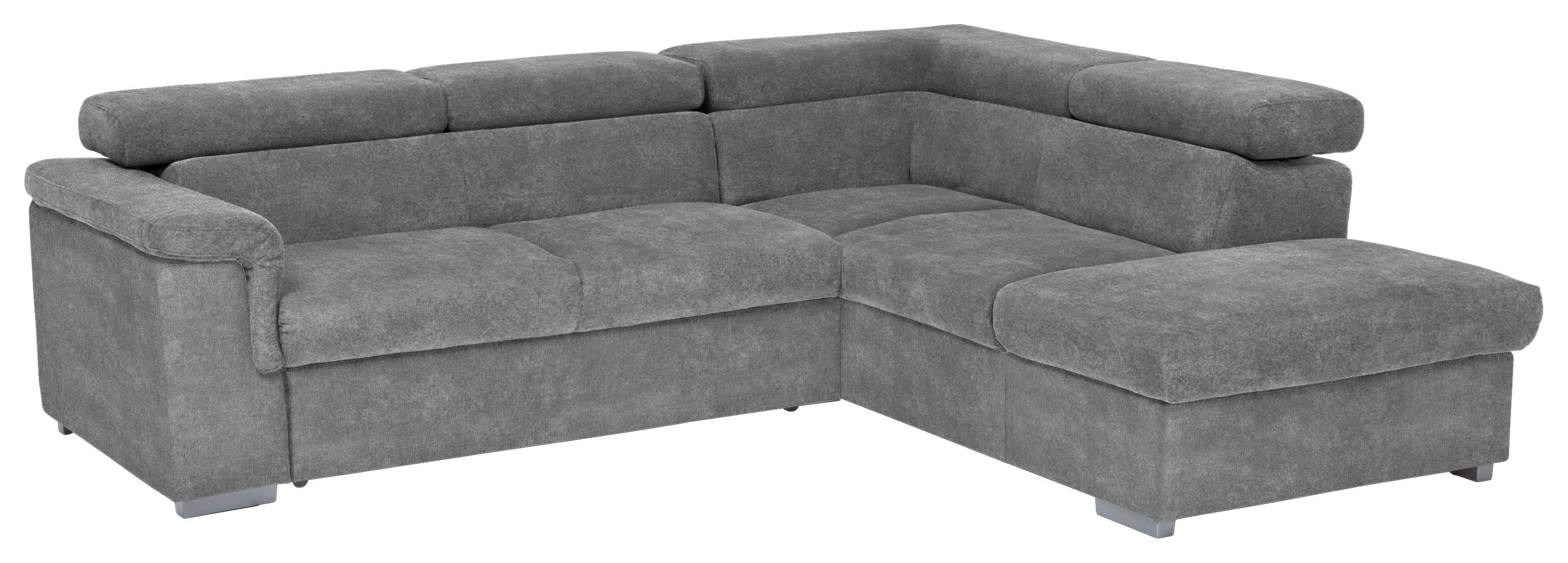 Wohnlandschaft Milla Grau ca. 252x217 cm - Grau, Basics, Holz/Textil (252/217cm) - MID.YOU