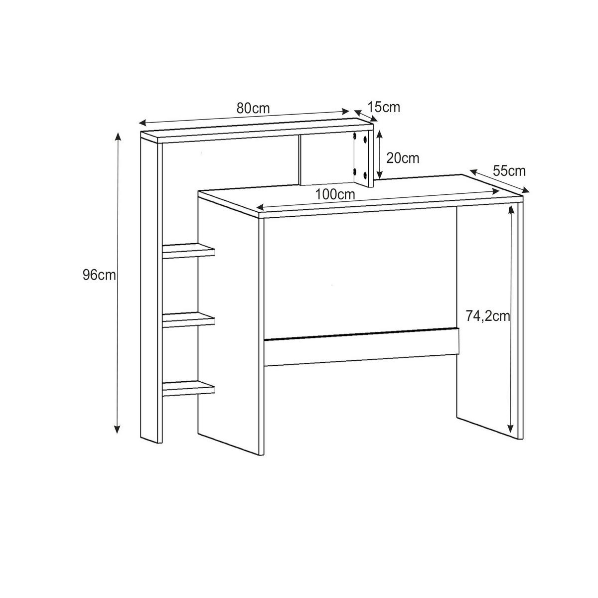 Schreibtischkombination Amber Weiß ca. 120x55x96cm - Weiß, Design, Holzwerkstoff (120/55/96cm) - Livetastic