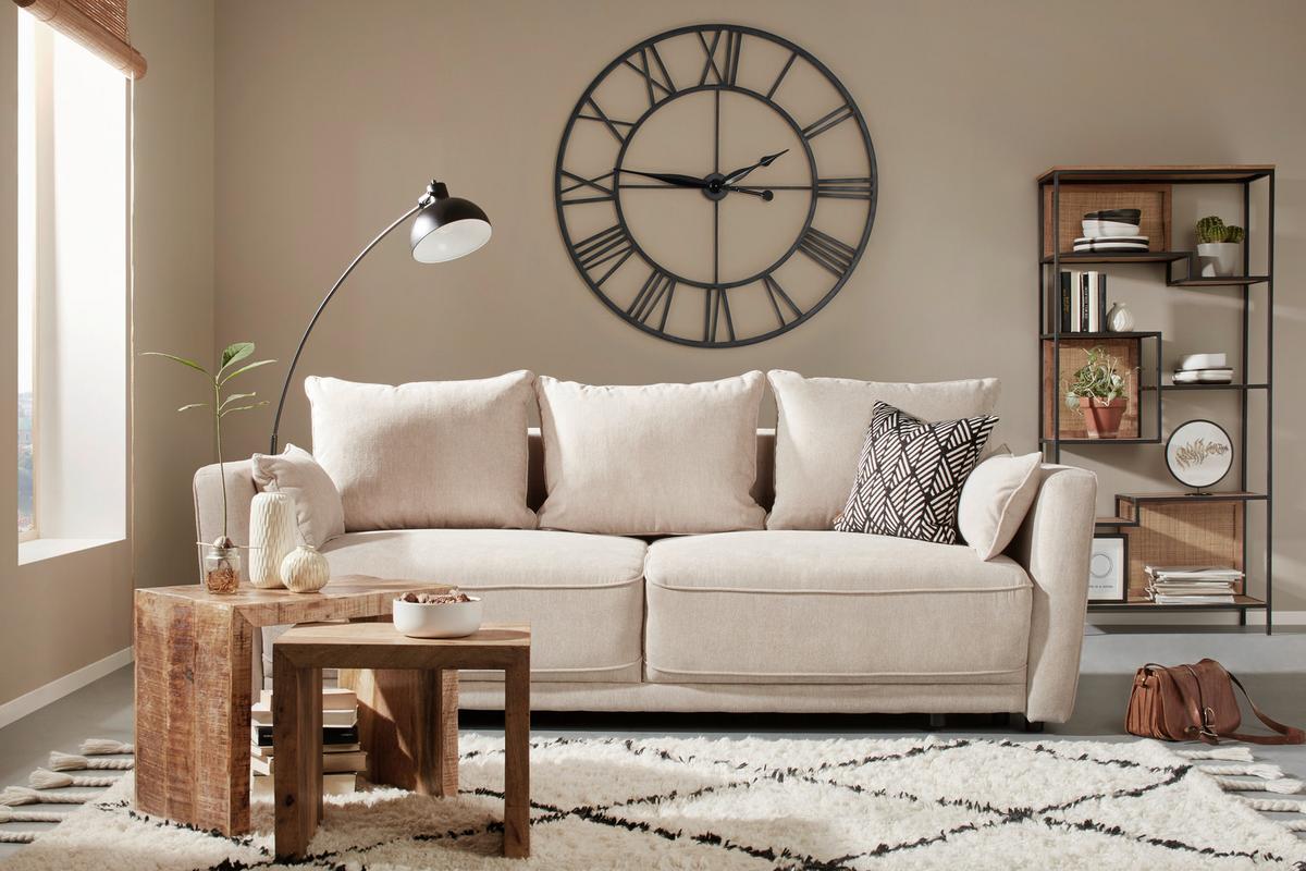 Trosjed Na Razvlačenje Andora - bež/crna, Moderno, tekstil/plastika (238/90/104cm) - Mömax