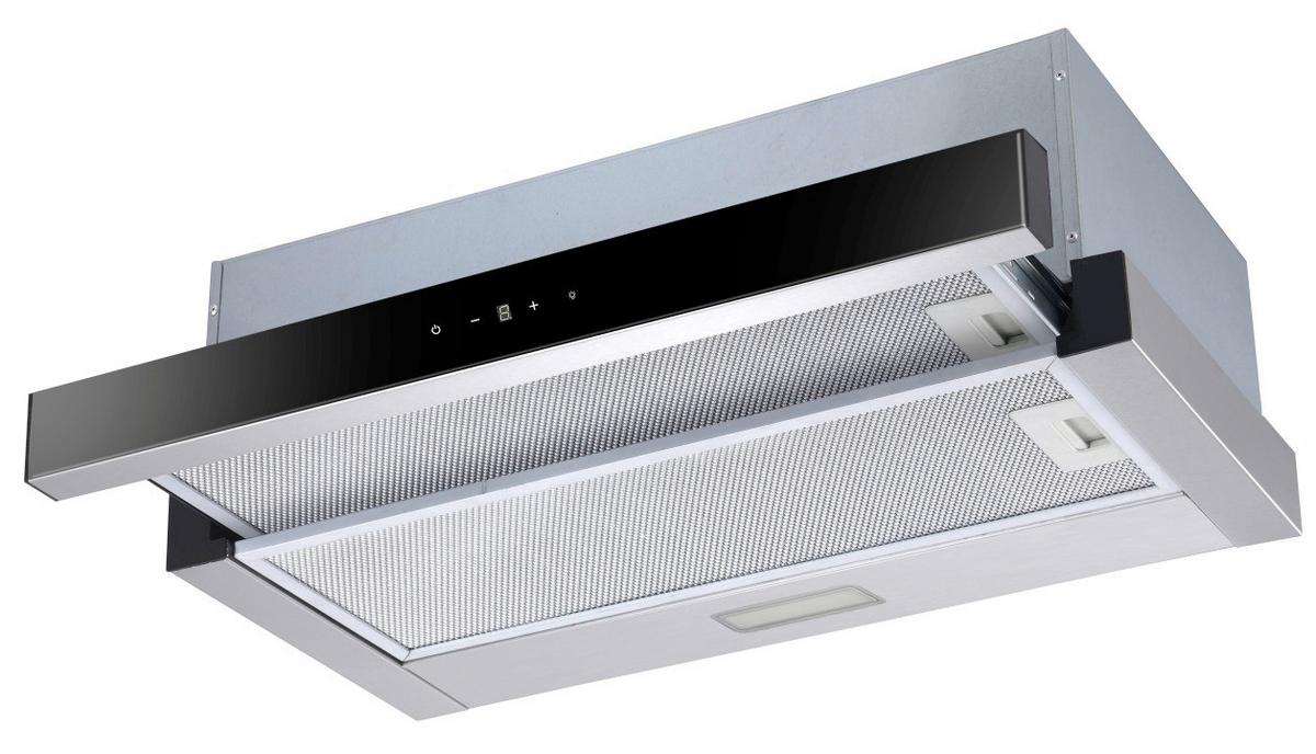 Dunstabzugshaube FS2-60BBGTY Schwarz/Edelstahlfarben - Edelstahlfarben/Schwarz, Trend, Glas/Kunststoff (59,5/22,5/46,30cm) - PKM