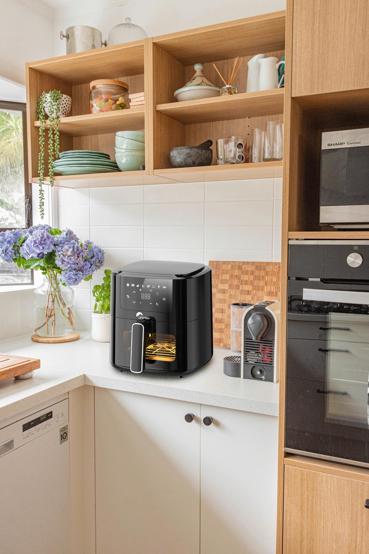 HEISSLUFTFRITTEUSE HEISSLUFTFRITEUSE - Schwarz Hochglanz, Kunststoff (33,3/27/28,8cm)