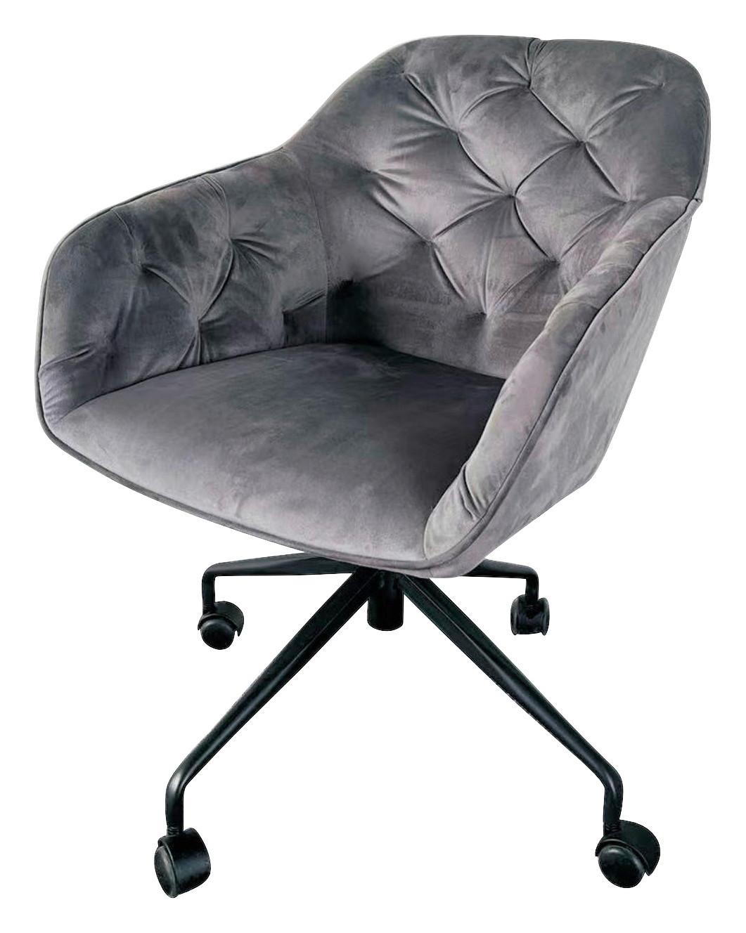 Drehstuhl Elly in Grau/Schwarz - Schwarz/Grau, Design, Kunststoff/Textil (72/79-86/74cm) - Mömax
