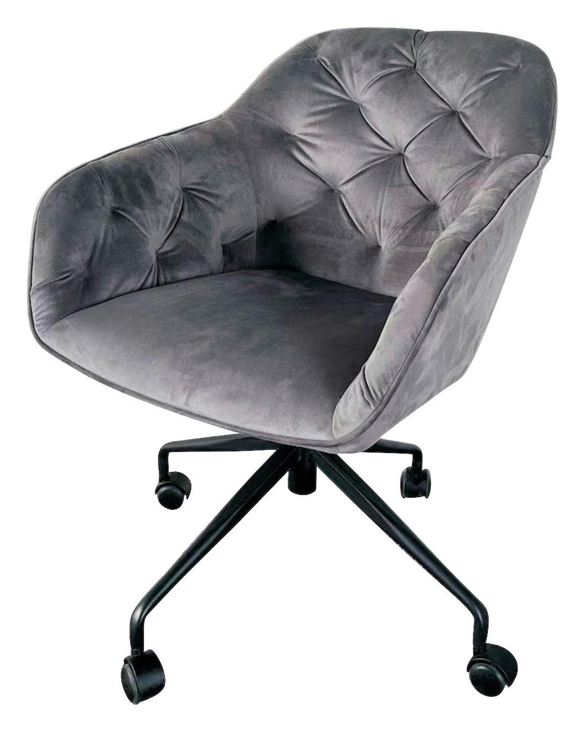 Scaun rotativ ELLY - negru/gri, Design, plastic/metal (72/79-86/74cm) - Modern Living