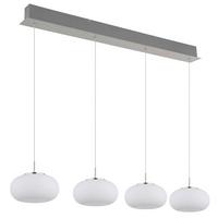 Led Viseća Svjetiljka Opal - boje nikla/prozirno, Design, staklo/metal (110/20/150cm) - Globo