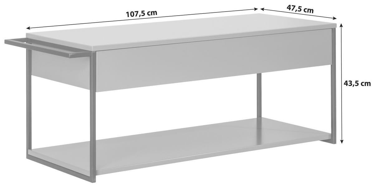 Waschtischunterschrank "New Yo rk" Grau B: 108 cm hängend - Schwarz/Grau, MODERN, Holzwerkstoff/Metall (107,5/43,5/47,5cm) - MID.YOU