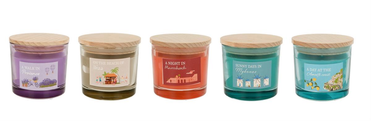 Illatgyertya Luke - bézs/türkiz, Üveg/természetes anyagok (8/9cm) - Mömax