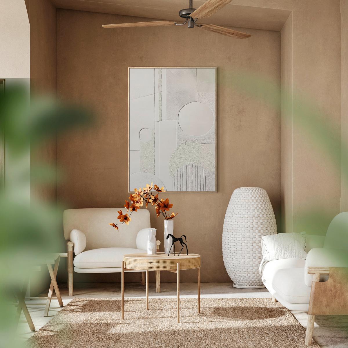 Leinwandbild CA Beige - Beige, Basics, Holz/Textil (70/100cm)