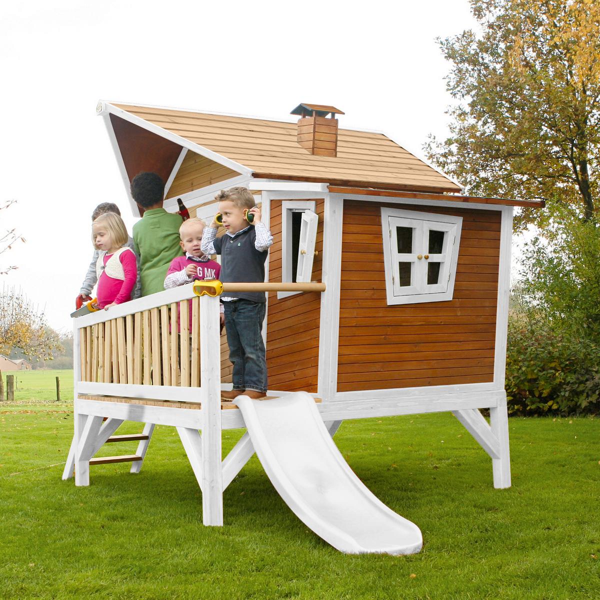 Speilhaus "Emma", Braun, Weiß - Weiß/Braun, KONVENTIONELL, Holz/Kunststoff (123/12,8/152cm) - Ambia Garden
