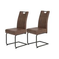 Schwingstuhl-Set Betty S 2er-Set ca. 43x99 cm Braun - Schwarz/Braun, MODERN, Textil/Metall (43/61/99cm) - MID.YOU