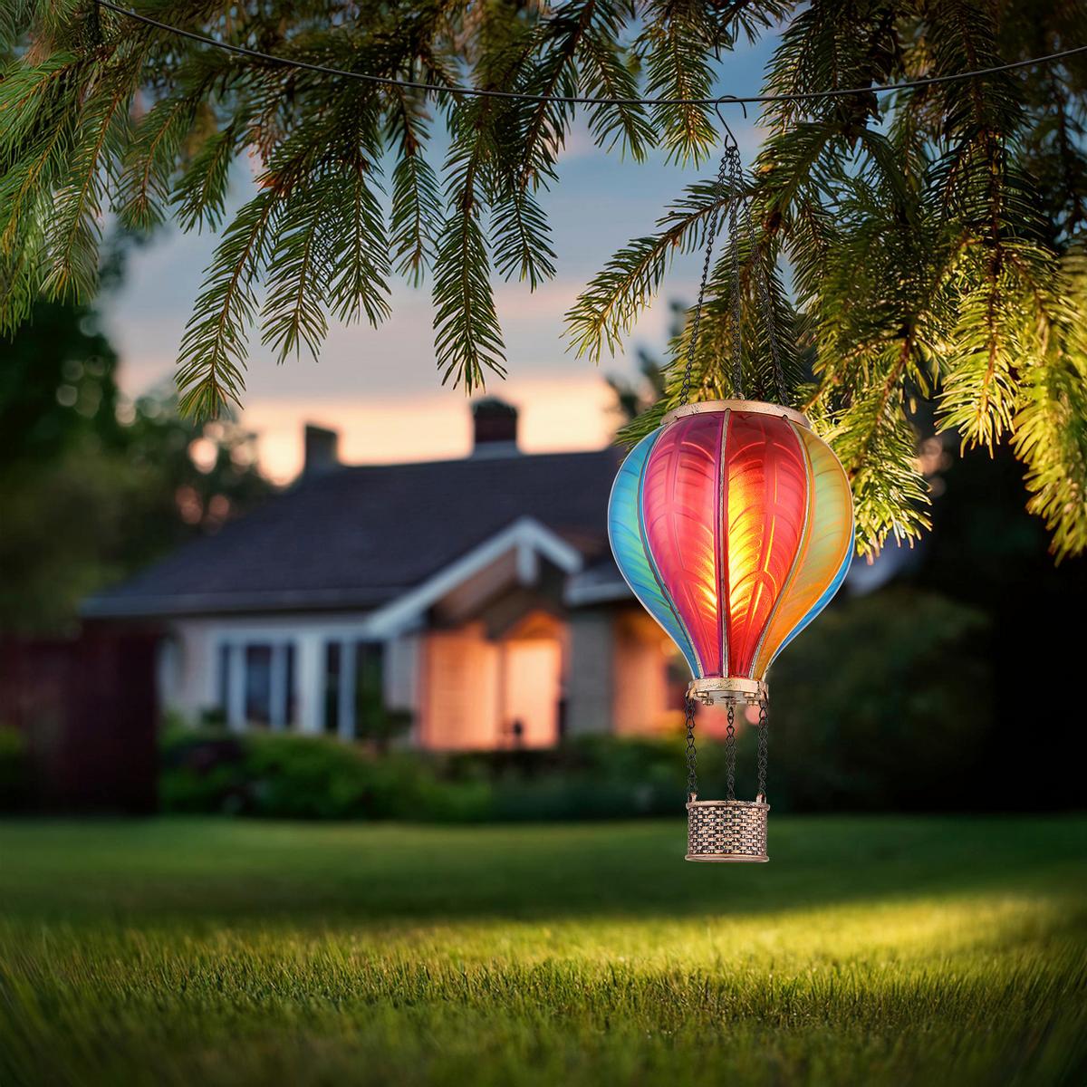 LAMPA SOLARNA BALLOON - czarny/różnokolorowy, Basics, tworzywo sztuczne/metal (14,5/22cm) - Ambia Garden