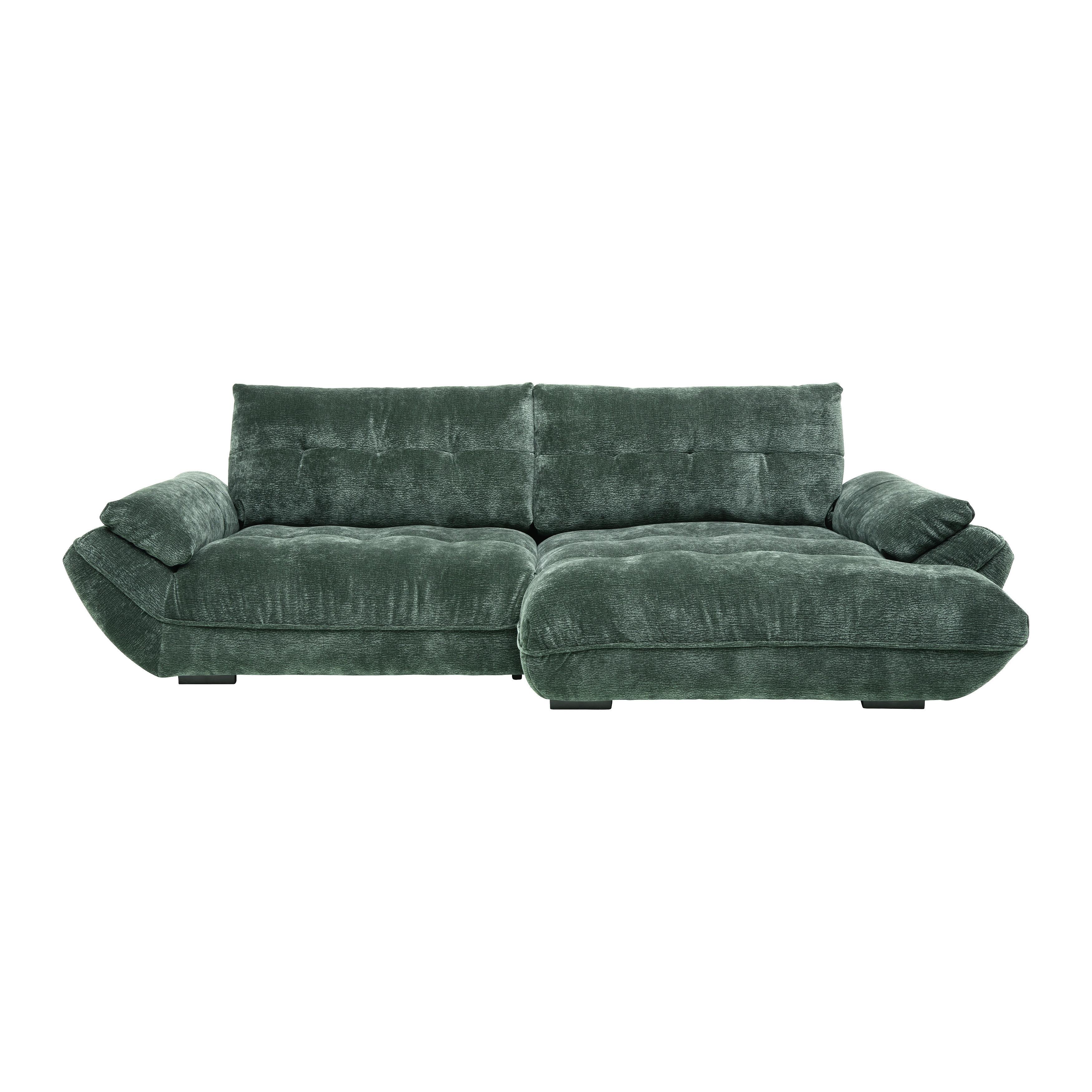 Wohnlandschaft Vivo Dunkelgrün - Dunkelgrün/Schwarz, MODERN, Kunststoff/Textil (317/63/179cm) - Premium Living