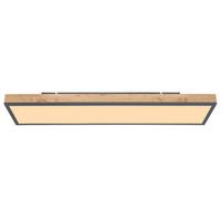 plafonnier LED in Braun max. 24 Watt - Opal/Graphitfarben, Modern, Holzwerkstoff/Kunststoff (80/20/6,5cm)
