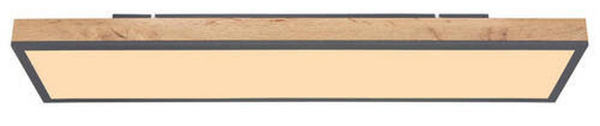 plafonnier LED in Braun max. 24 Watt - Opal/Graphitfarben, Modern, Holzwerkstoff/Kunststoff (80/20/6,5cm)