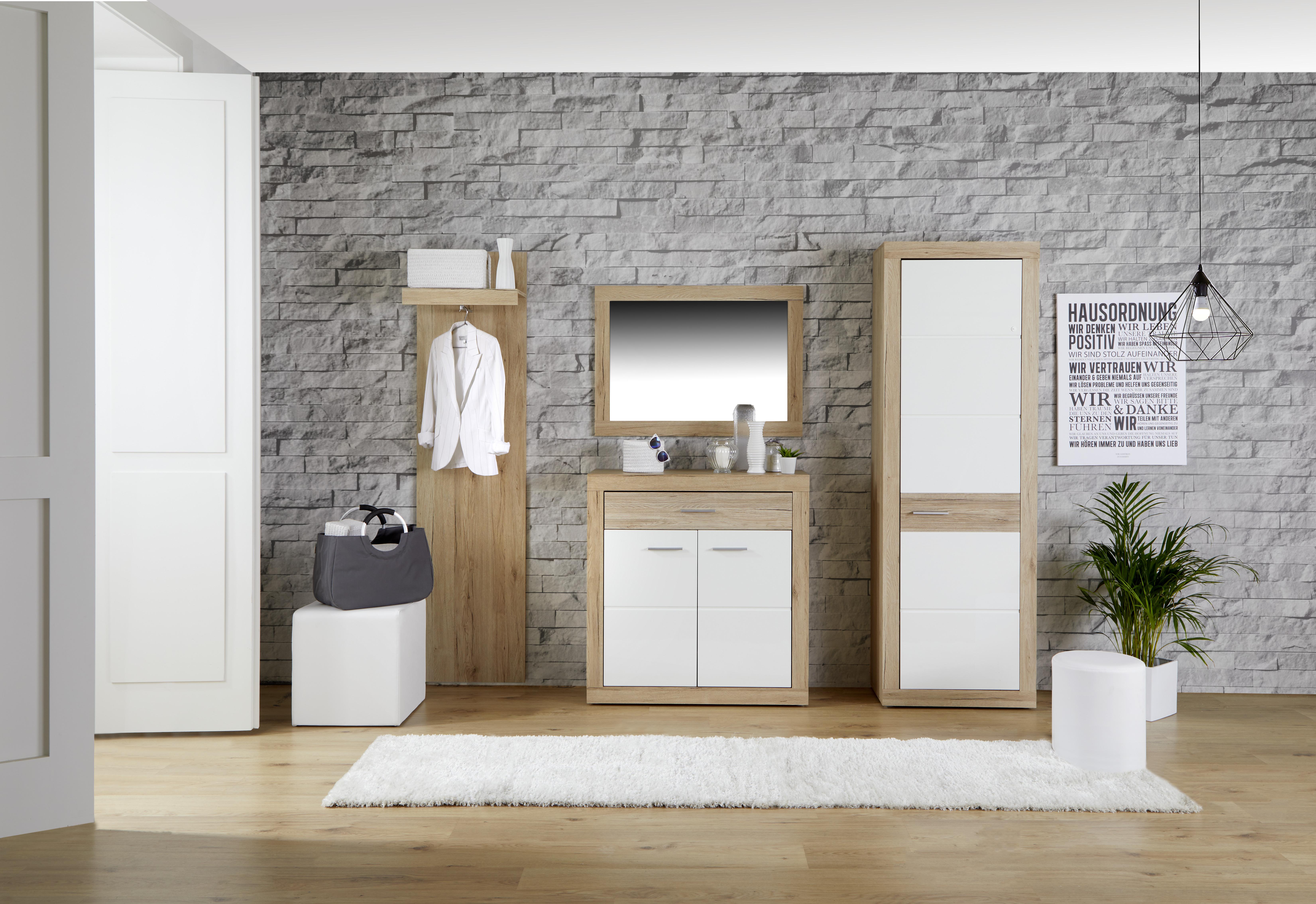 Komoda Malta - bijela/boje hrasta, Moderno, drvni materijal (95/98,7/36cm) - Modern Living