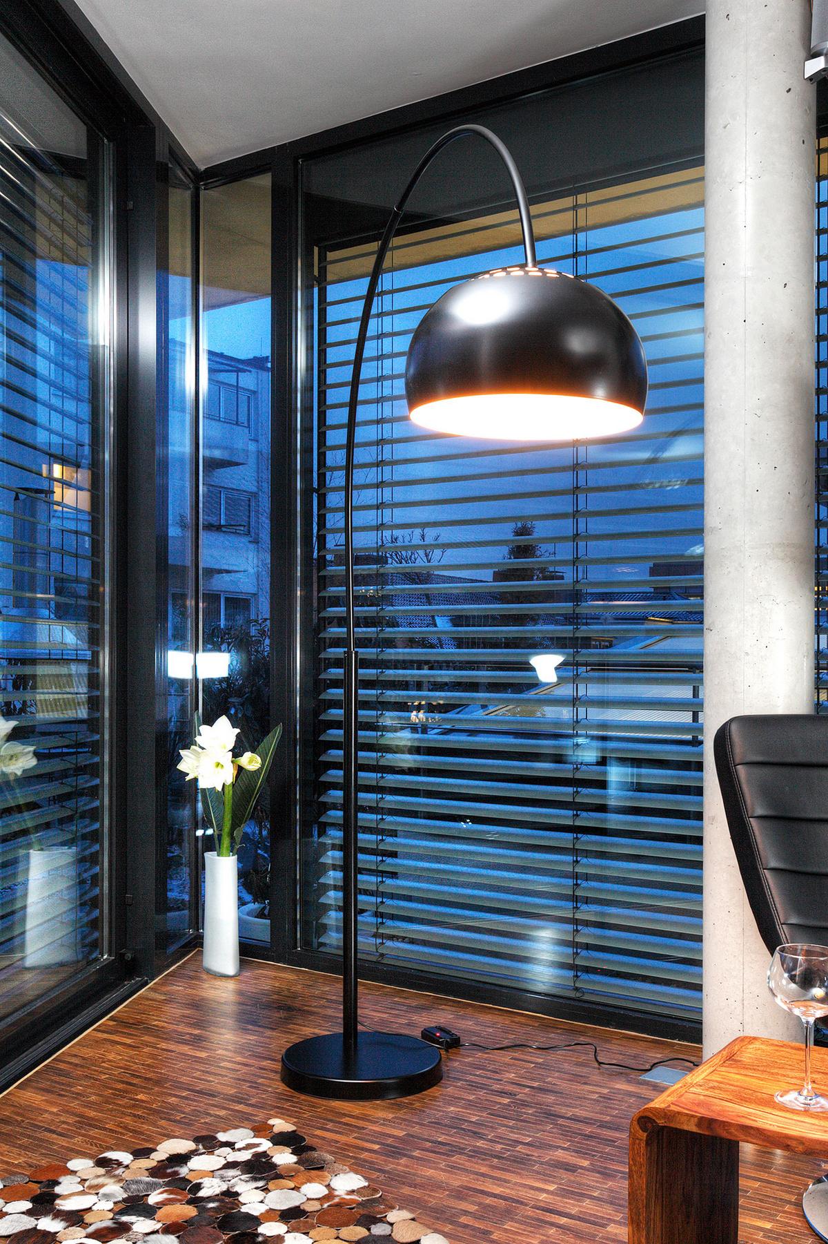 Svetilka V Obliki Loka Bogen - črna, Design, kamen/kovina (165/195/33cm) - P & B