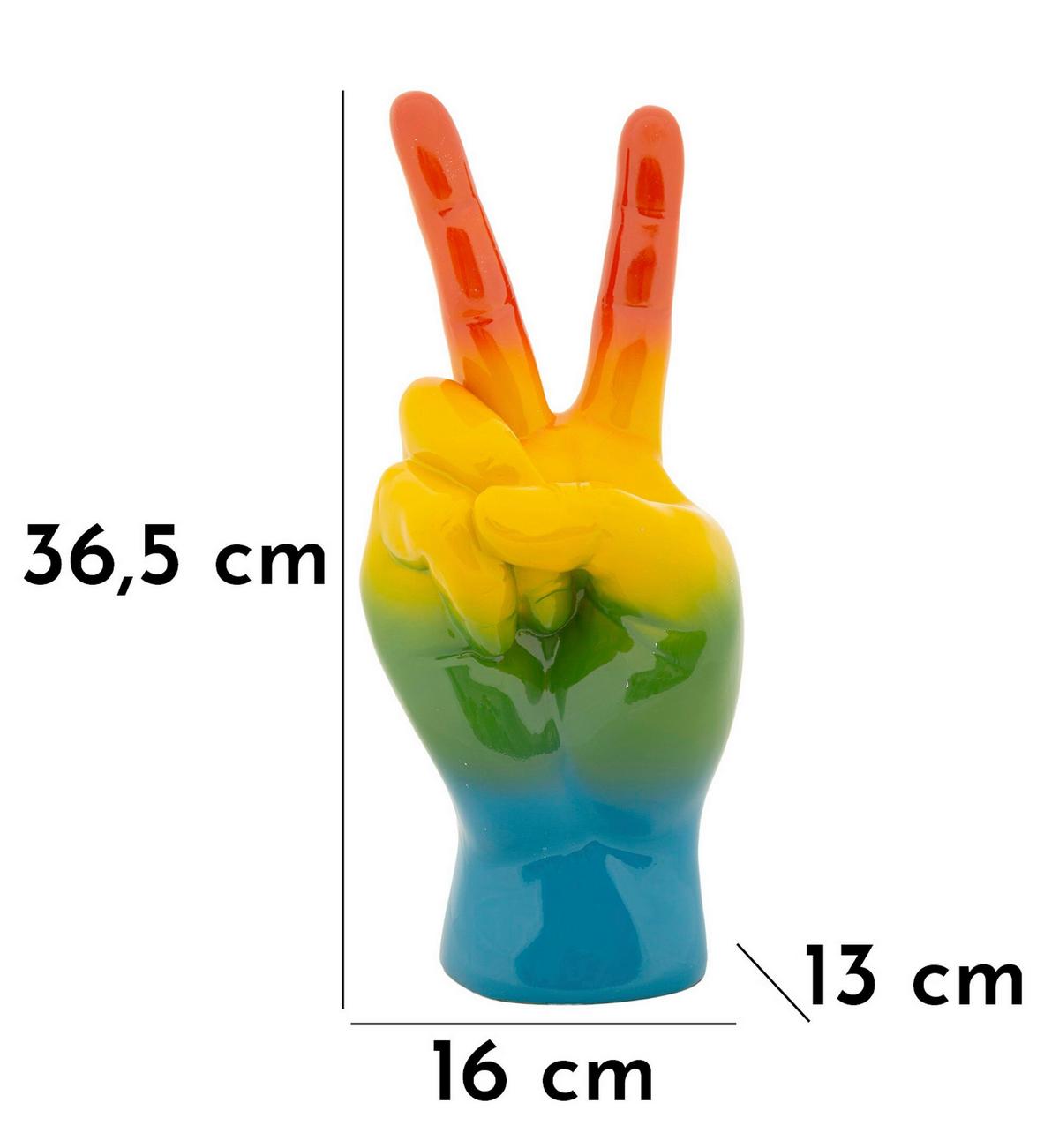 Skulptur Peace Multicolor - Basics, Kunststoff (16/36.5/13cm)