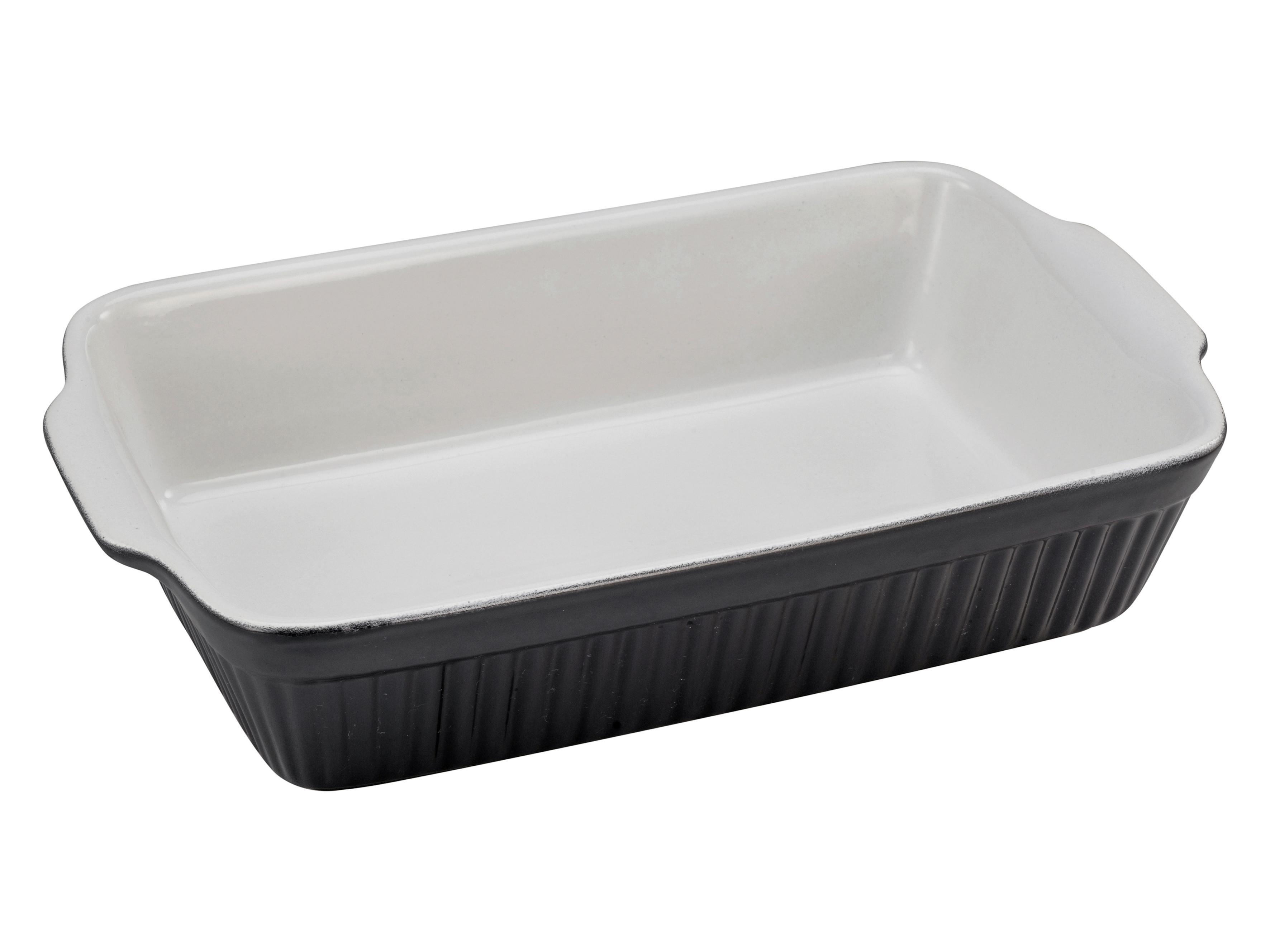 Auflaufform Classic Black & White Schwarz ca. 3 Liter - Schwarz, KONVENTIONELL, Keramik (34/20/5,5cm) - Creatable