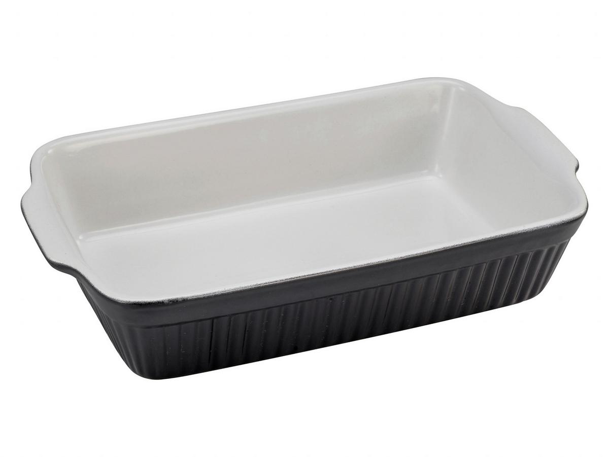 Auflaufform Classic Black & White Schwarz ca. 3 Liter - Schwarz, KONVENTIONELL, Keramik (34/20/5,5cm) - Creatable