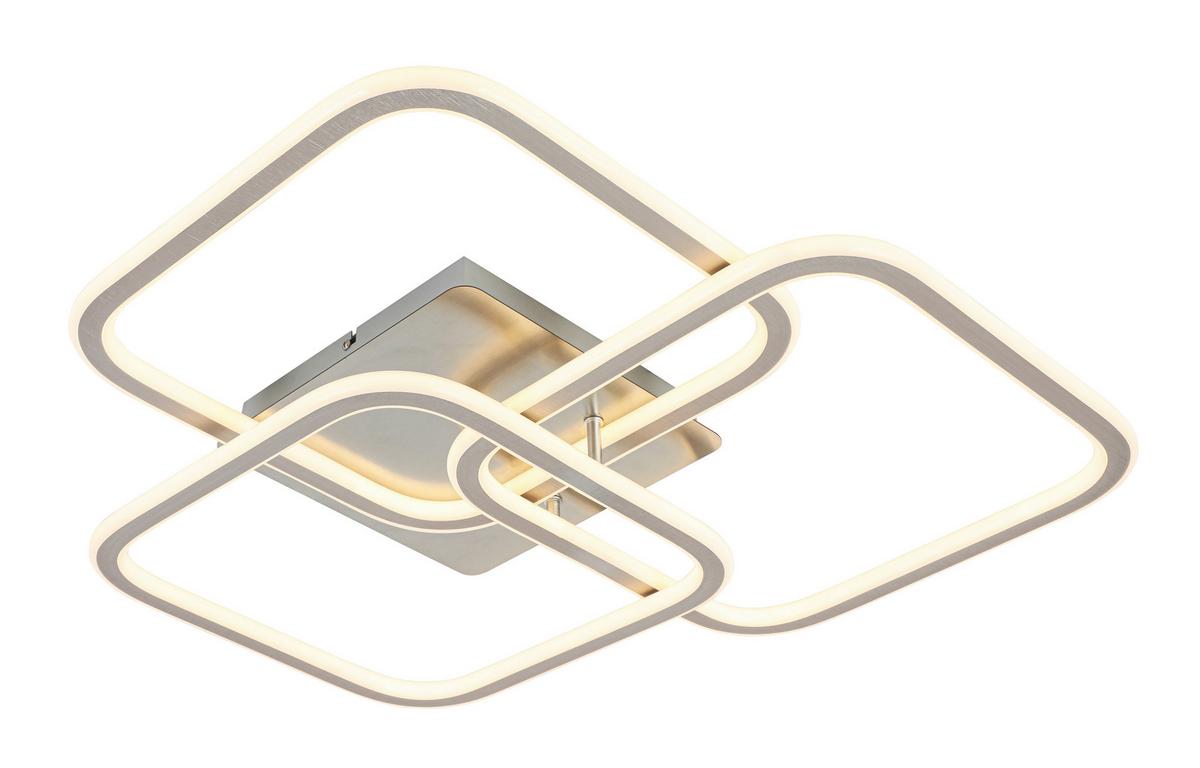 LED-Deckenleuchte Siop Weiß/Alufarben max. 39 Watt - Alufarben/Weiß, MODERN, Kunststoff/Metall (57/61/9cm) - Mömax