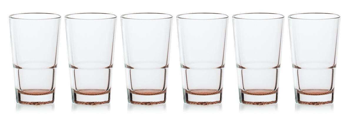 KOMPLET SZKŁA STOŁOWEGO AGNETO - pomarańczowy, Modern, szkło (420ml) - Bessagi Home