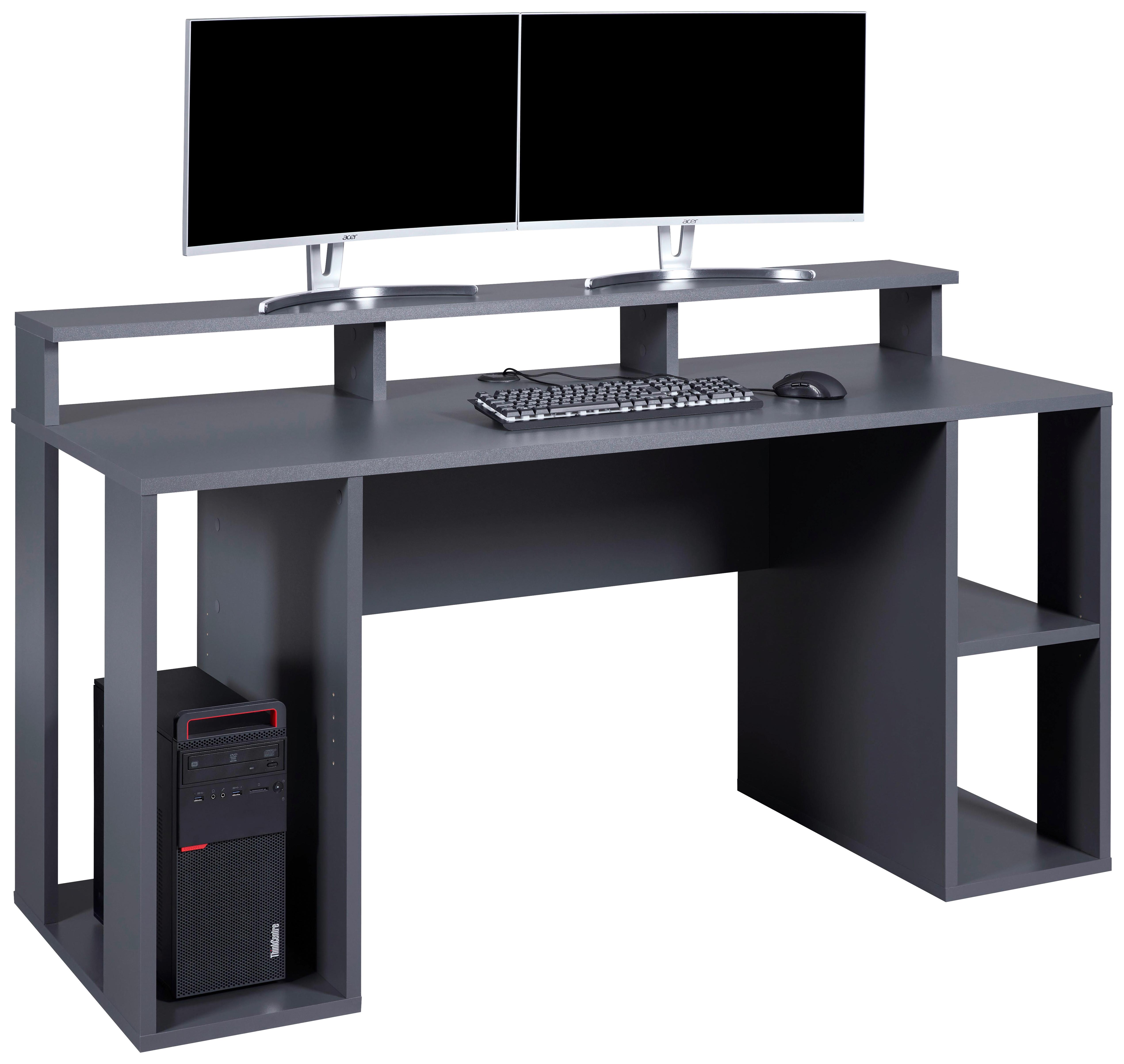 Gaming Tisch in Anthrazit - Anthrazit, Modern, Holzwerkstoff (160/77/91cm) - Mömax