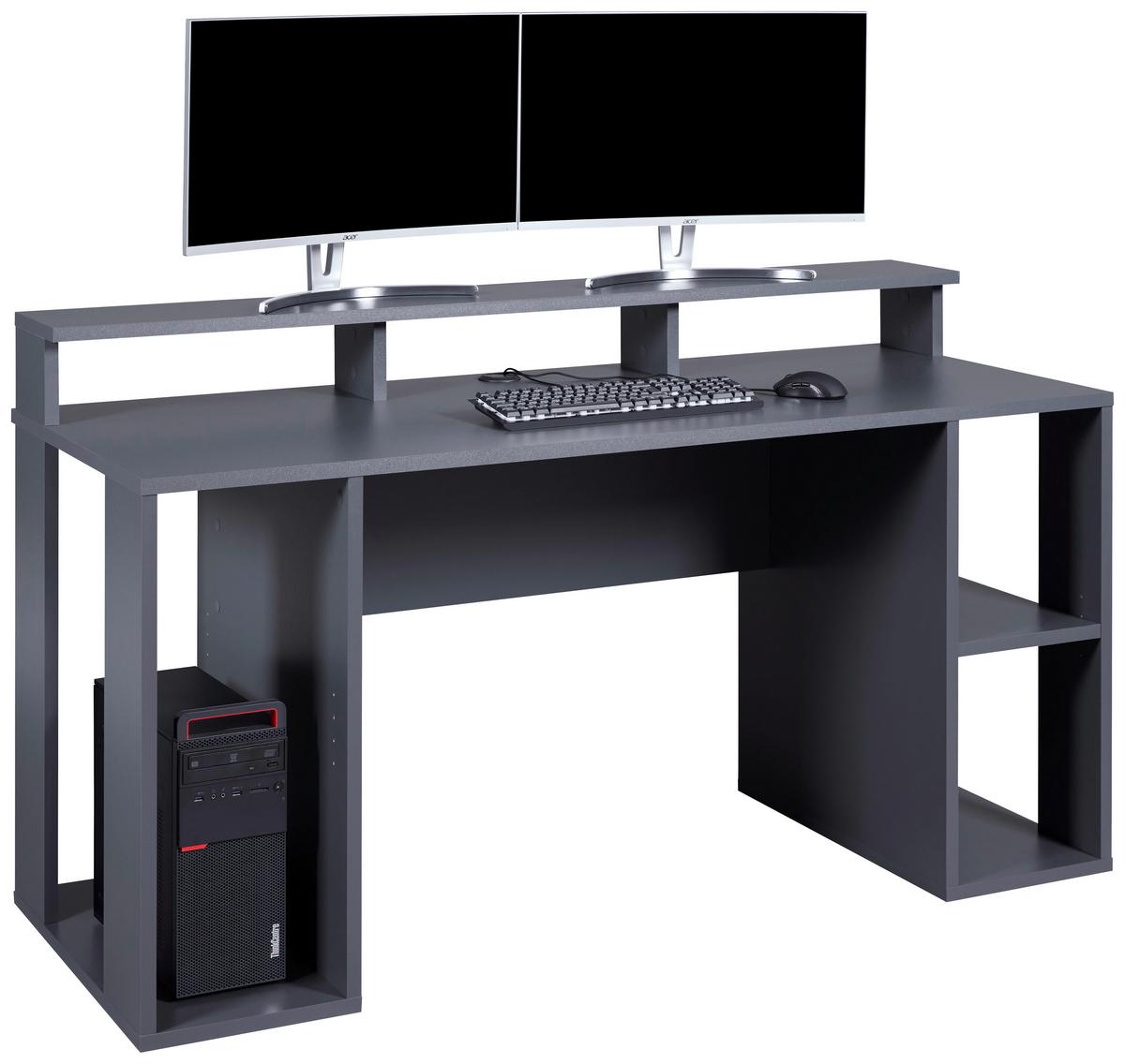 Gaming Tisch in Anthrazit - Anthrazit, Modern, Holzwerkstoff (160/77/91cm) - Mömax