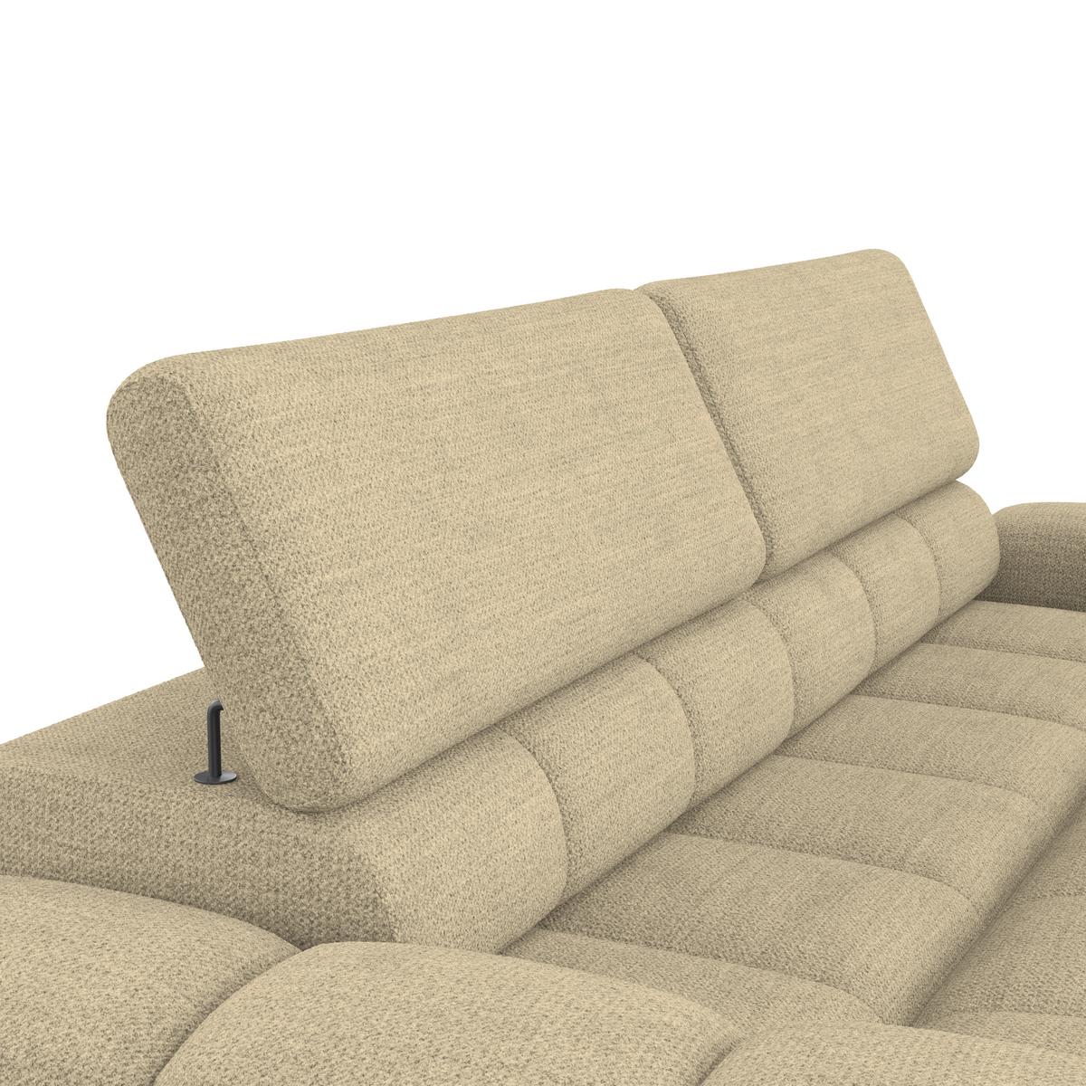Velika Sofa Bull - bež/crna, Trend, tekstil/plastika (248/77-97/108cm) - Luca Bessoni