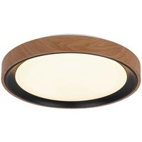 LAMPA SUFITOWA TINA - kolor dębowy/czarny, Trend, tworzywo sztuczne/metal (40/7cm) - Novel