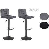 Barhocker-Set Amanda Grau - Dunkelgrau/Grau, MODERN, Textil/Metall (40/85/48cm) - MID.YOU