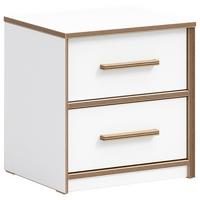 Éjjeliszekrény Modera - natúr színű/fehér, Modern, műanyag/faalapú anyag (47/49/40cm)