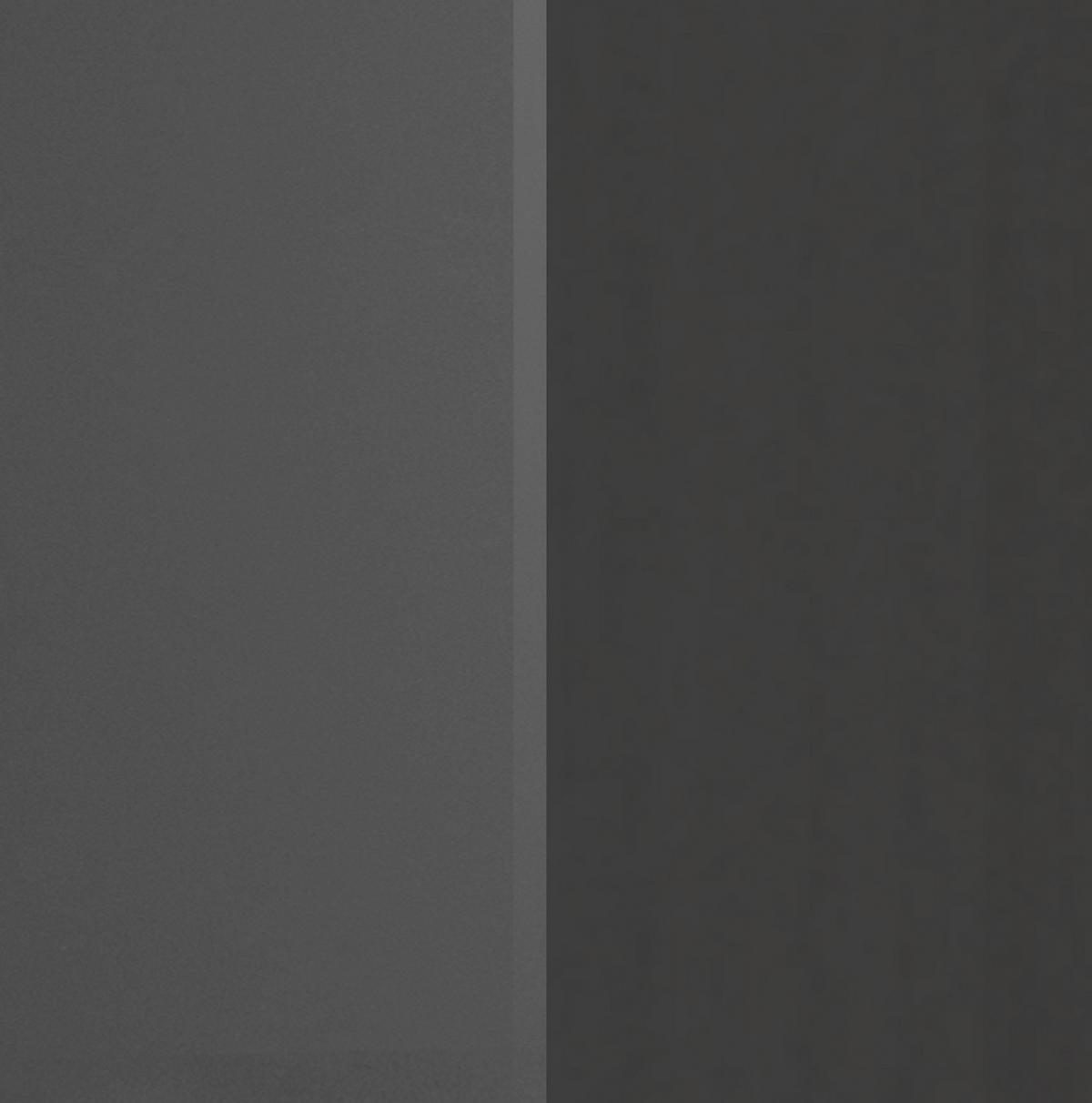 Küchenleerblock Mailand o. Geräte Graphitfarben - Silberfarben/Graphitfarben, MODERN, Glas/Holzwerkstoff (280cm) - Held