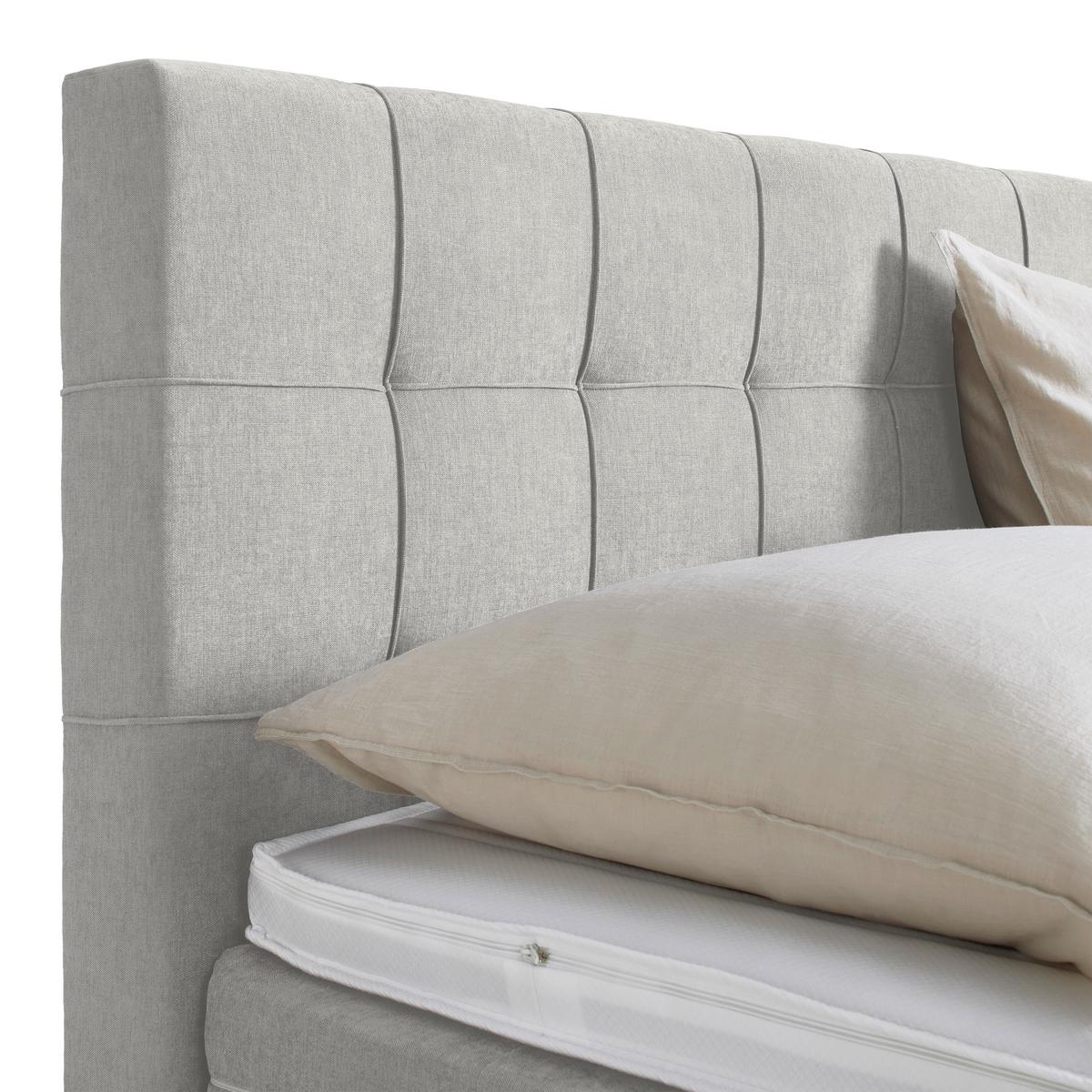 Boxspringbett Primo Hellgrau ca. 160x200cm - Hellgrau, KONVENTIONELL, Holz/Holzwerkstoff (160/200cm) - Premium Living