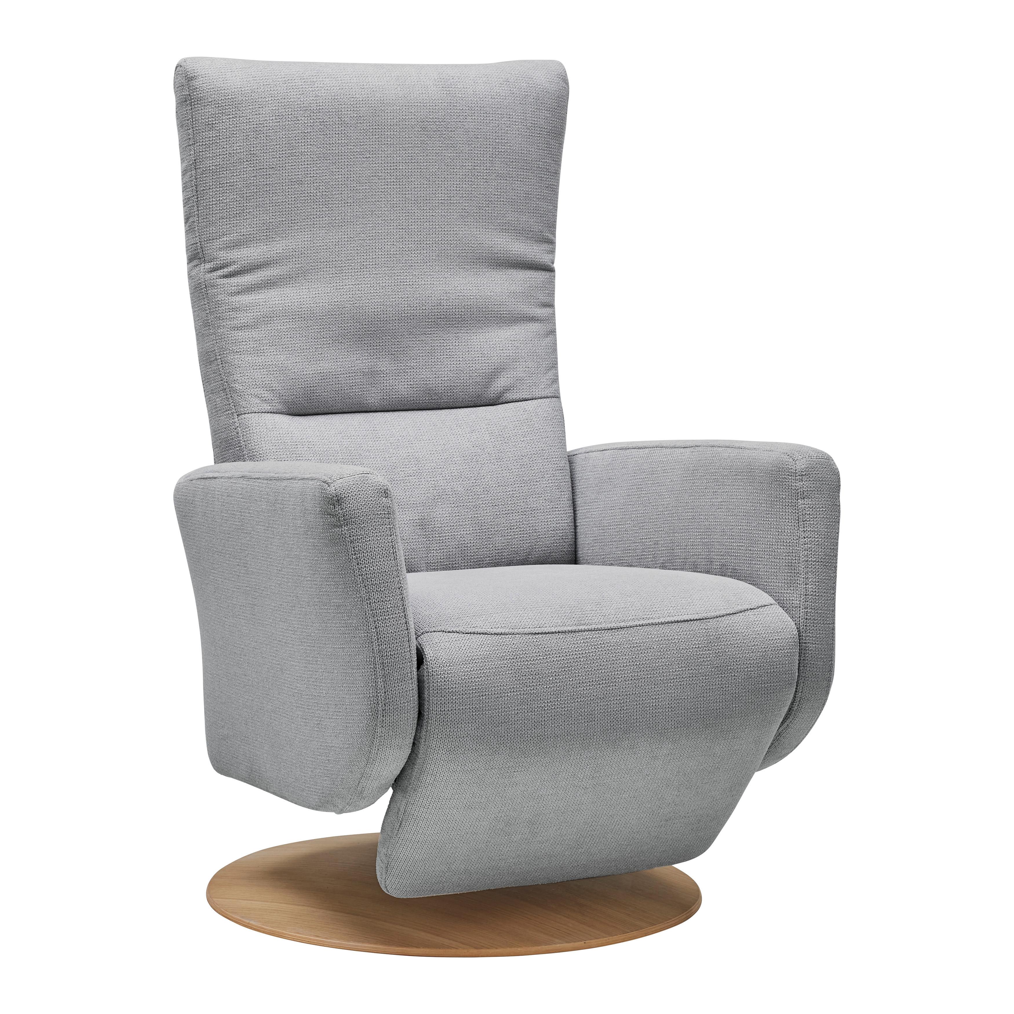 Relaxsessel Sitting 1 in Silber - Wildeiche/Silberfarben, MODERN, Kunststoff/Textil (70/111/80cm) - Premium Living